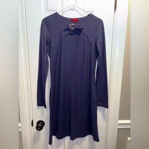Vivienne Tam Blue Wool Long Sleeve Dress